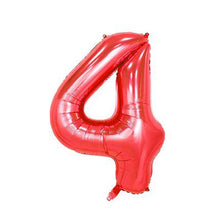Load image into Gallery viewer, 32 inch Pink Blue 40 inch Red Foil Balloon Large Helium Number 0-9 Globo Birthday Party for Kids Party Cartoon Hat Decor