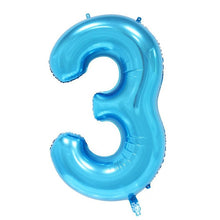 Load image into Gallery viewer, 32 inch Pink Blue 40 inch Red Foil Balloon Large Helium Number 0-9 Globo Birthday Party for Kids Party Cartoon Hat Decor