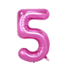Load image into Gallery viewer, 32 inch Pink Blue 40 inch Red Foil Balloon Large Helium Number 0-9 Globo Birthday Party for Kids Party Cartoon Hat Decor
