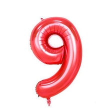 Load image into Gallery viewer, 32 inch Pink Blue 40 inch Red Foil Balloon Large Helium Number 0-9 Globo Birthday Party for Kids Party Cartoon Hat Decor