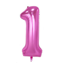 Load image into Gallery viewer, 32 inch Pink Blue 40 inch Red Foil Balloon Large Helium Number 0-9 Globo Birthday Party for Kids Party Cartoon Hat Decor