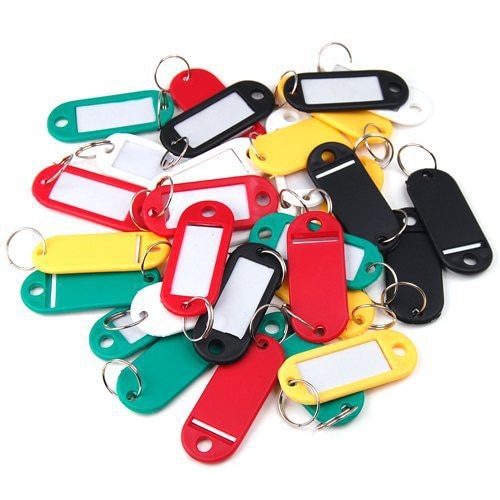 OTOKY 2018 Hot Sale 100 Pieces Plastic Key Tags Assorted Key Rings ID Tags Name Card Label For Gift    Apr9