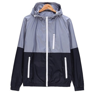 Windbreaker Men Casual Spring Autumn Lightweight Jacket 2019 New Arrival Hooded Contrast Color Zipper up Jackets Outwear Cheap
