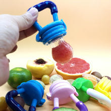Load image into Gallery viewer, Baby Birth Fruit Teether Nipple Food Mordedor Bite Newborn Baby Silicone Teethers Safety Feeder Bite Food Teether Oral Care