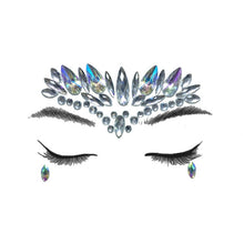 Load image into Gallery viewer, Temporary Crystal Face Eye Tattoo Stickers 3D Glitter Face Gems Jewels Sticker Eyebrow Music Festival Body Art Diamond Tattoo