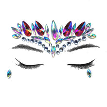 Load image into Gallery viewer, Temporary Crystal Face Eye Tattoo Stickers 3D Glitter Face Gems Jewels Sticker Eyebrow Music Festival Body Art Diamond Tattoo