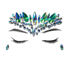 Load image into Gallery viewer, Temporary Crystal Face Eye Tattoo Stickers 3D Glitter Face Gems Jewels Sticker Eyebrow Music Festival Body Art Diamond Tattoo