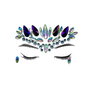 Temporary Crystal Face Eye Tattoo Stickers 3D Glitter Face Gems Jewels Sticker Eyebrow Music Festival Body Art Diamond Tattoo