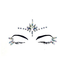 Load image into Gallery viewer, Temporary Crystal Face Eye Tattoo Stickers 3D Glitter Face Gems Jewels Sticker Eyebrow Music Festival Body Art Diamond Tattoo