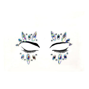 Temporary Crystal Face Eye Tattoo Stickers 3D Glitter Face Gems Jewels Sticker Eyebrow Music Festival Body Art Diamond Tattoo