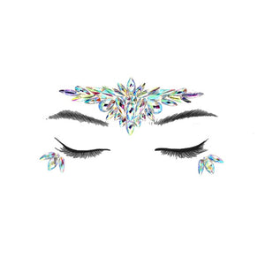 Temporary Crystal Face Eye Tattoo Stickers 3D Glitter Face Gems Jewels Sticker Eyebrow Music Festival Body Art Diamond Tattoo