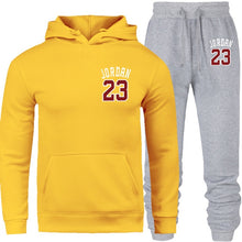 Load image into Gallery viewer, New 2019 Brand Tracksuit Fashion JORDAN 23 Men Sportswear Two Piece Sets All Cotton Fleece Thick Hoodie+Pants Sporting Suit Male