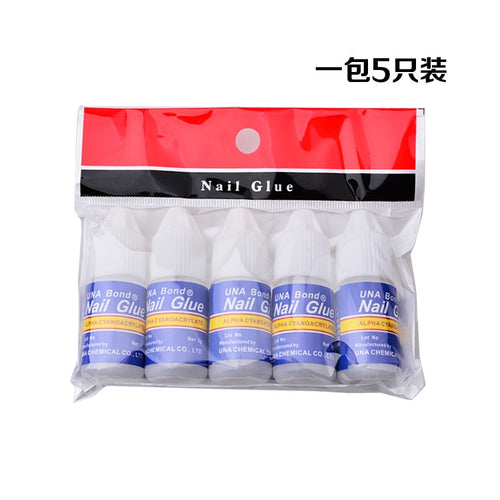 5pcs3g Fast drying Nail art glue tips glitter UV acrylic Rhinestones decorations nail glue false tip manicure tool
