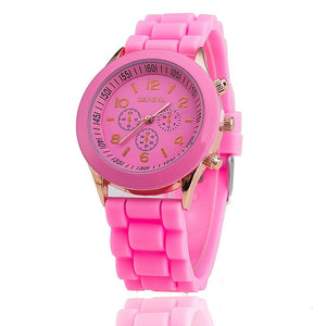 2019 Hot Sales Geneva Brand Silicone Women Watch Ladies Fashion Dress Quartz Wristwatch Female Watch montre relogio feminino