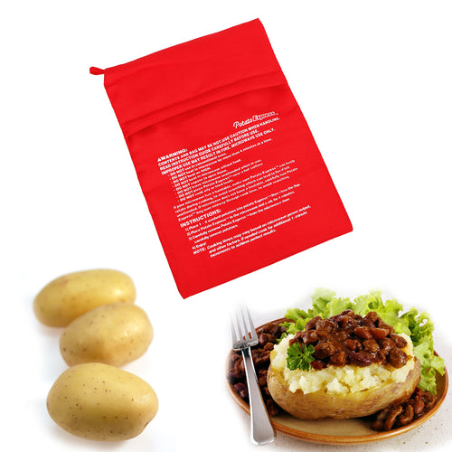 Microwave Baking Potatoes Bag Quick Fast Baked Potatoes Rice Pocket Washable Cooker Bag Easy To Cook Steam Pocket