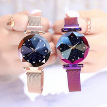 Load image into Gallery viewer, luxury ladies watch magnet mesh with starry luminous fashion diamond female quartz watch relogio feminino zegarek damski