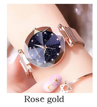 Load image into Gallery viewer, luxury ladies watch magnet mesh with starry luminous fashion diamond female quartz watch relogio feminino zegarek damski