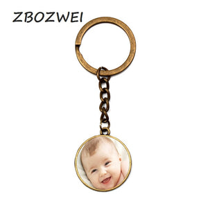 Handmade Personality Photo Family Keychain Photo Baby Child Dad Mom Brother Sister Grandparents Family Portrait Private Custom