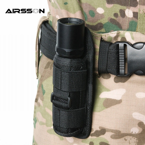 Tactical 360 Degrees Rotatable Flashlight Pouch Holster Torch Case for Belt Torch Cover Hunting Lighting Accessories