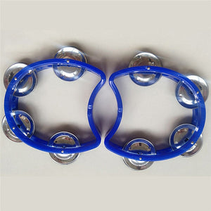 Musical Instrument Hand Held Tambourine Metal Bell Jingles Plastic Rattle Ball Percussion for KTV Party Kid Game Toy