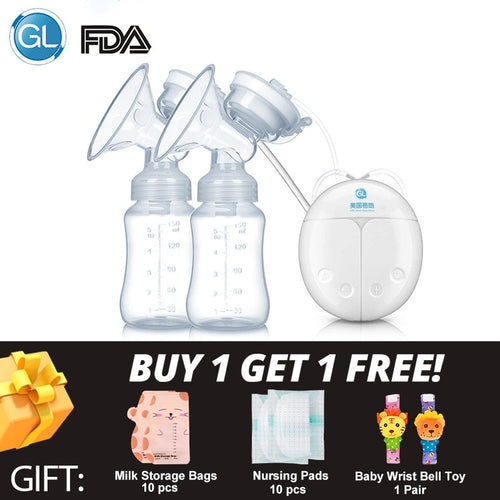GL Double Electric Breast Pump Milk Pump for Baby Feeding Strong Suction FDA Infant Milk Extractor Breast Enlargement Pumps