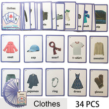 Load image into Gallery viewer, Children Baby English Learning Word Card Pocket Flash  Learning Montessori Educational Toys Word Table Game Card for kids