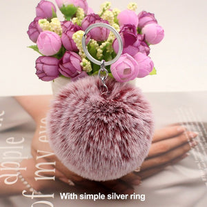 20 Colors Fluffy Fur Pom Pom Keychains Soft Faux Rex Rabbit Fur Ball Car Keyring Pompom Key Chains Women Bag Pendant Jewelry Diy
