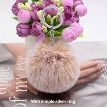 Load image into Gallery viewer, 20 Colors Fluffy Fur Pom Pom Keychains Soft Faux Rex Rabbit Fur Ball Car Keyring Pompom Key Chains Women Bag Pendant Jewelry Diy