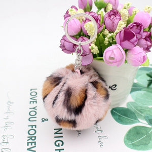 20 Colors Fluffy Fur Pom Pom Keychains Soft Faux Rex Rabbit Fur Ball Car Keyring Pompom Key Chains Women Bag Pendant Jewelry Diy