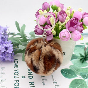 20 Colors Fluffy Fur Pom Pom Keychains Soft Faux Rex Rabbit Fur Ball Car Keyring Pompom Key Chains Women Bag Pendant Jewelry Diy