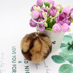 20 Colors Fluffy Fur Pom Pom Keychains Soft Faux Rex Rabbit Fur Ball Car Keyring Pompom Key Chains Women Bag Pendant Jewelry Diy