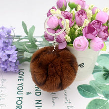 Load image into Gallery viewer, 20 Colors Fluffy Fur Pom Pom Keychains Soft Faux Rex Rabbit Fur Ball Car Keyring Pompom Key Chains Women Bag Pendant Jewelry Diy