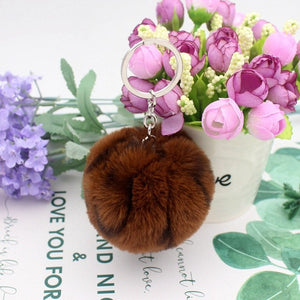 20 Colors Fluffy Fur Pom Pom Keychains Soft Faux Rex Rabbit Fur Ball Car Keyring Pompom Key Chains Women Bag Pendant Jewelry Diy