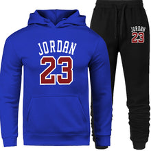 Load image into Gallery viewer, New 2019 Brand Tracksuit Fashion JORDAN 23 Men Sportswear Two Piece Sets All Cotton Fleece Thick Hoodie+Pants Sporting Suit Male