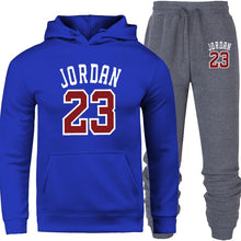 Load image into Gallery viewer, New 2019 Brand Tracksuit Fashion JORDAN 23 Men Sportswear Two Piece Sets All Cotton Fleece Thick Hoodie+Pants Sporting Suit Male