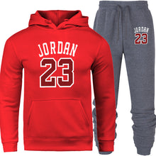 Load image into Gallery viewer, New 2019 Brand Tracksuit Fashion JORDAN 23 Men Sportswear Two Piece Sets All Cotton Fleece Thick Hoodie+Pants Sporting Suit Male