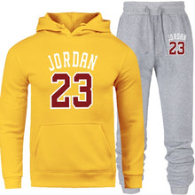 Load image into Gallery viewer, New 2019 Brand Tracksuit Fashion JORDAN 23 Men Sportswear Two Piece Sets All Cotton Fleece Thick Hoodie+Pants Sporting Suit Male