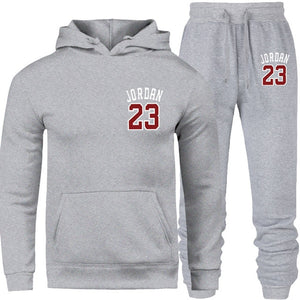 New 2019 Brand Tracksuit Fashion JORDAN 23 Men Sportswear Two Piece Sets All Cotton Fleece Thick Hoodie+Pants Sporting Suit Male
