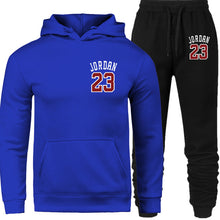 Load image into Gallery viewer, New 2019 Brand Tracksuit Fashion JORDAN 23 Men Sportswear Two Piece Sets All Cotton Fleece Thick Hoodie+Pants Sporting Suit Male