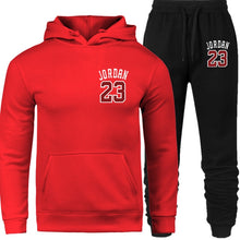 Load image into Gallery viewer, New 2019 Brand Tracksuit Fashion JORDAN 23 Men Sportswear Two Piece Sets All Cotton Fleece Thick Hoodie+Pants Sporting Suit Male