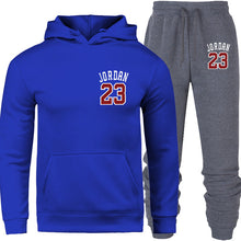 Load image into Gallery viewer, New 2019 Brand Tracksuit Fashion JORDAN 23 Men Sportswear Two Piece Sets All Cotton Fleece Thick Hoodie+Pants Sporting Suit Male
