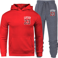 Load image into Gallery viewer, New 2019 Brand Tracksuit Fashion JORDAN 23 Men Sportswear Two Piece Sets All Cotton Fleece Thick Hoodie+Pants Sporting Suit Male