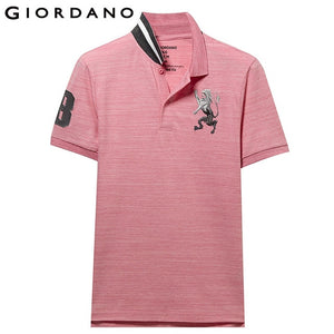 Giordano Men Polo Shirt Men Embroidered 3D Lion Multi Color Polo Men Embroidery Contrast Color Polo Fashion Camisa Polo