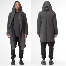 Load image into Gallery viewer, Unisex Casual Open Stitch Hooded Long Cloak Cape Coat Men Women Solid Pocket Loose Clock Coat