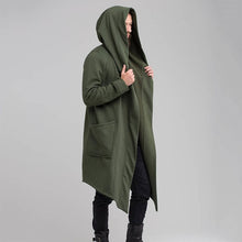 Load image into Gallery viewer, Unisex Casual Open Stitch Hooded Long Cloak Cape Coat Men Women Solid Pocket Loose Clock Coat
