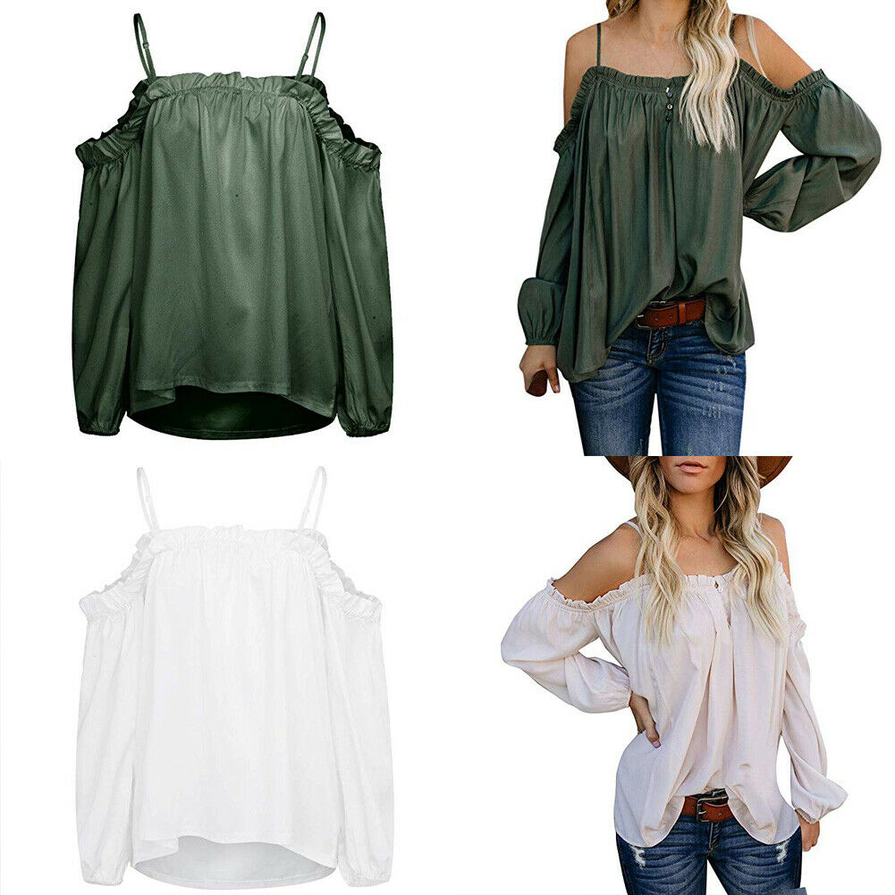 Womens Off Shoulder Sexy Strapless Top Ladies Frill Crop Tops Vest Shirt