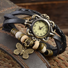 Load image into Gallery viewer, 2019Women Casual Vintage Multilayer Butterfly Faux Leather Bracelet Ladies Wrist Watch Dropshipping Handmade Braided Dreamcatche
