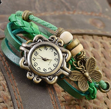 Load image into Gallery viewer, 2019Women Casual Vintage Multilayer Butterfly Faux Leather Bracelet Ladies Wrist Watch Dropshipping Handmade Braided Dreamcatche