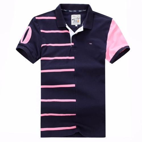 2019 hot selling New men's Eden park Short polos shirt striped COTTON Embroidery tees for Men Fraench brand  plus Size XXXL