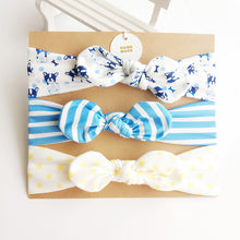 Load image into Gallery viewer, 3Pcs Cute Rabbit Ear Baby Headband Neonata Bow Flower Elastic Bandanas Baby Girls Headbands Children Turban Hair Accessories Set